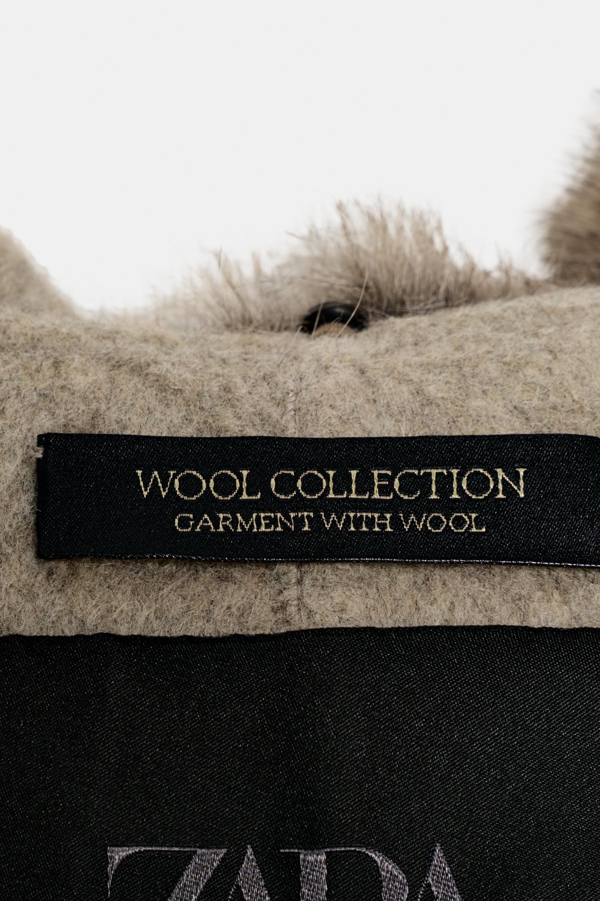 WOOL BLEND COAT WITH FAUX FUR COLLAR ZW COLLECTION